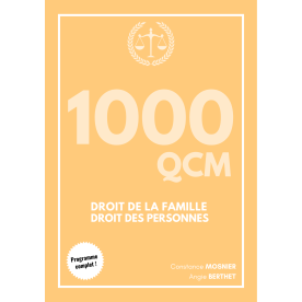 1000 QCM - Droit de la famille & des personnes (licence)